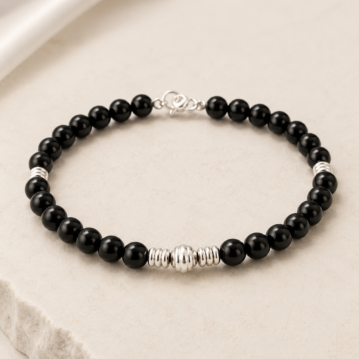 Onyx Men's Bracelet – 925 Sterling Silver