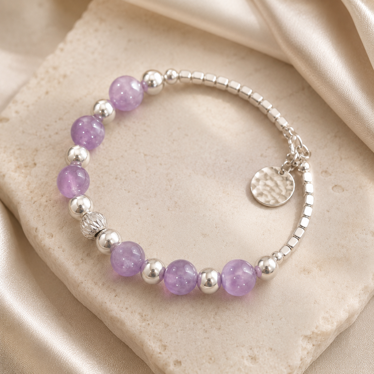 Lavender Amethyst Bracelet | 925 Sterling Silver